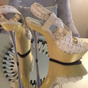 Bebe lace stilettos